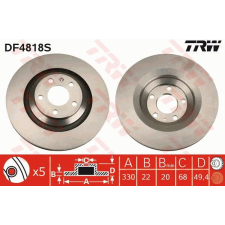 TRW Féktárcsa TRW DF4818S féktárcsa