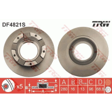TRW Féktárcsa TRW DF4821S féktárcsa