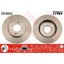 TRW Féktárcsa TRW DF4825 féktárcsa