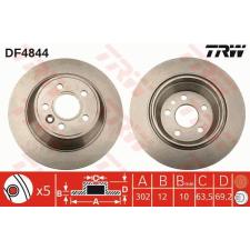 TRW Féktárcsa TRW DF4844 féktárcsa
