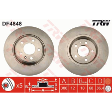 TRW Féktárcsa TRW DF4848 féktárcsa