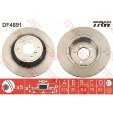 TRW Féktárcsa TRW DF4891 féktárcsa