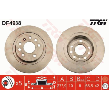 TRW Féktárcsa TRW DF4938 féktárcsa