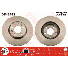TRW Féktárcsa TRW DF4974S féktárcsa