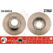 TRW Féktárcsa TRW DF4985S féktárcsa