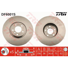 TRW Féktárcsa TRW DF6001S féktárcsa