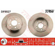 TRW Féktárcsa TRW DF6027 féktárcsa