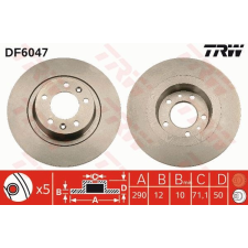 TRW Féktárcsa TRW DF6047 féktárcsa