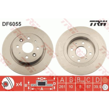 TRW Féktárcsa TRW DF6055 féktárcsa
