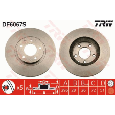TRW Féktárcsa TRW DF6067S féktárcsa