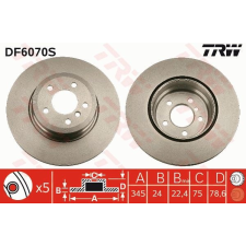 TRW Féktárcsa TRW DF6070S féktárcsa