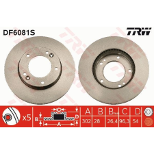 TRW Féktárcsa TRW DF6081S féktárcsa