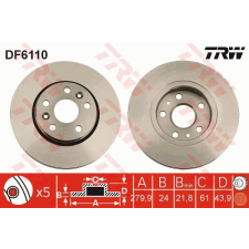 TRW Féktárcsa TRW DF6110 féktárcsa