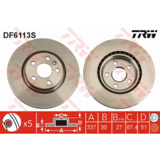 TRW Féktárcsa TRW DF6113S féktárcsa