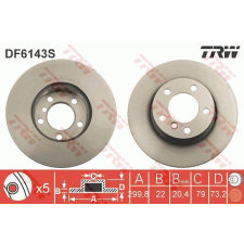 TRW Féktárcsa TRW DF6143S féktárcsa