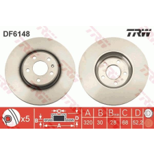 TRW Féktárcsa TRW DF6148 féktárcsa