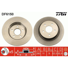 TRW Féktárcsa TRW DF6150 féktárcsa