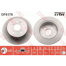 TRW Féktárcsa TRW DF6176 féktárcsa