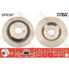 TRW Féktárcsa TRW DF6187 féktárcsa