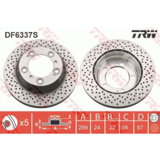 TRW Féktárcsa TRW DF6337S féktárcsa