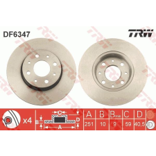 TRW Féktárcsa TRW DF6347 féktárcsa