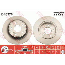 TRW Féktárcsa TRW DF6376 féktárcsa