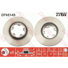 TRW Féktárcsa TRW DF6514S féktárcsa