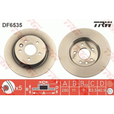 TRW Féktárcsa TRW DF6535 féktárcsa