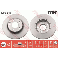 TRW Féktárcsa TRW DF6548 féktárcsa