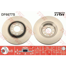 TRW Féktárcsa TRW DF6677S féktárcsa