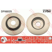 TRW Féktárcsa TRW DF6682S féktárcsa