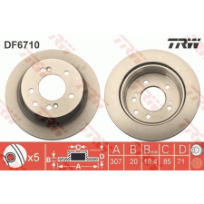 TRW Féktárcsa TRW DF6710 féktárcsa
