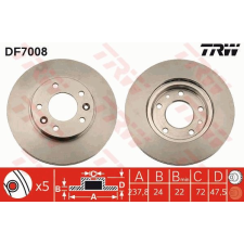 TRW Féktárcsa TRW DF7008 féktárcsa