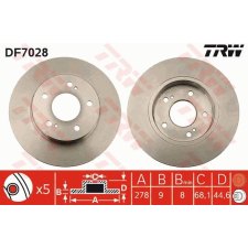 TRW Féktárcsa TRW DF7028 féktárcsa