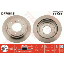 TRW Féktárcsa TRW DF7061S féktárcsa
