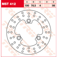 TRW LUCAS féktárcsa MST412, merev TRW LUCAS Futómű és fék alkatrész Féktárcsa egyéb motorkerékpár alkatrész