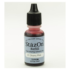 Tsukineko Tintapárna utántöltő , StazOn Inker / Cherry Pink (1 db) bélyegző