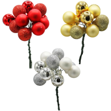  Tükörbogyók 12 darab többféle változatban karácsonyi dekoráció