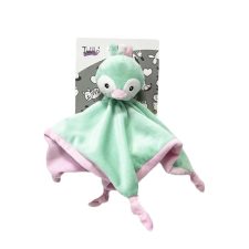 Tulilo Plüss Alvókendő Rágókával és Csörgővel - Kacsa zöld/rózsaszín bébiplüss