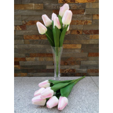  Tulipán 7 fejes selyemvirág csokor 35 cm - Halvány Rózsaszín dekoráció