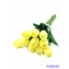  Tulipán gumis 10 szálas real touch köteg 33cm - Krém-Sárga