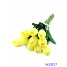 Tulipán gumis 10 szálas real touch köteg 33cm - Krém-Sárga dekoráció