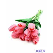  Tulipán gumis 10 szálas real touch köteg 33cm - Rózsaszín dekoráció