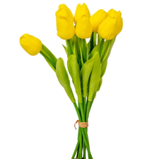  Tulipán köteg gumi 10 virágos sárga 33cm dekorációs kellék