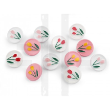  Tulipán mintás gomb  25db/csomag dekorációs kellék