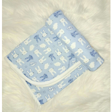  Tündér Pamut Kocsitakaró, Babatakaró 70x90cm Kék Nyuszi babaágynemű, babapléd