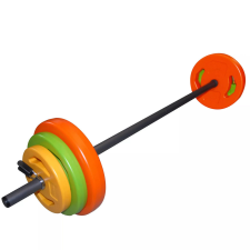 Tunturi 20 kg-os műanyag súlyzókészlet kétkezes rúddal súlyzórúd