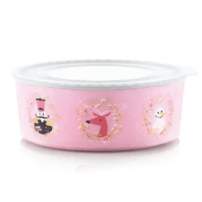 Tupperware Ünnepi karácsonyi kerek Sütis Tároló (1,5 liter) pink papírárú, csomagoló és tárolóeszköz