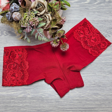 Turbó Csipkés szélű női short-francia alsó L, Piros