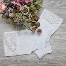 Turbó Csipkés szélű női short-francia alsó M, Fehér női alsó